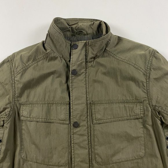 Eddie Bauer Travex Military Field Coat Jacket Men's Medium Cotton Army Green - Picture 4 of 15